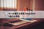 brush是什么意思 magicbrush是什么意思