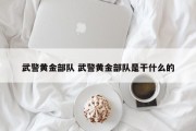 武警黄金部队 武警黄金部队是干什么的
