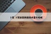 卜梵 卜梵创意网络技术是干吗呢